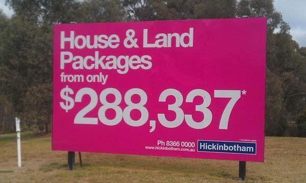 house and land packages advertisement sign