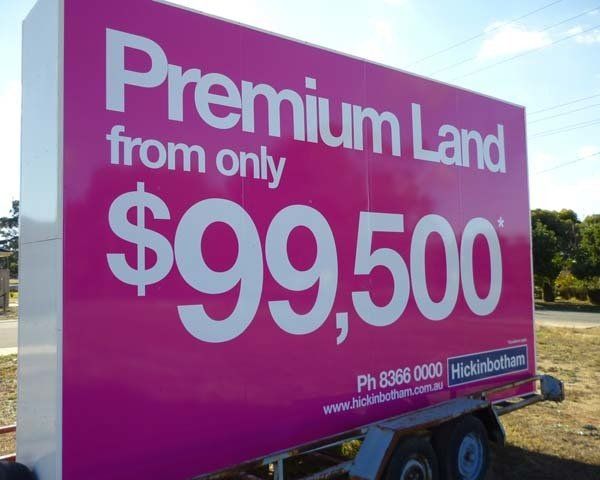 premium land pink towable sign