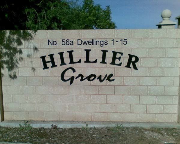 hillier grove estate sign