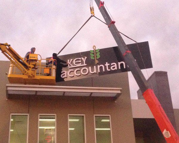 key accounting sign installation