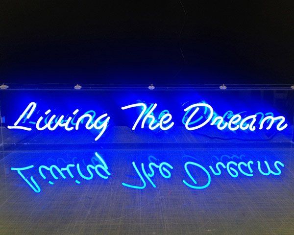 living the dream neon sign