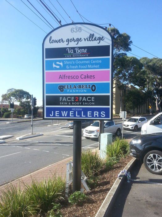lower gorge village pylon sign