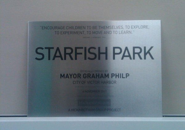 starfish park plaque