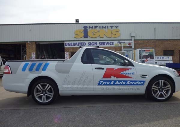 kmart tyre and auto service vinyl lettering
