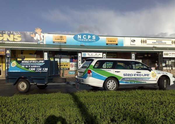 step into life car vinyl lettering