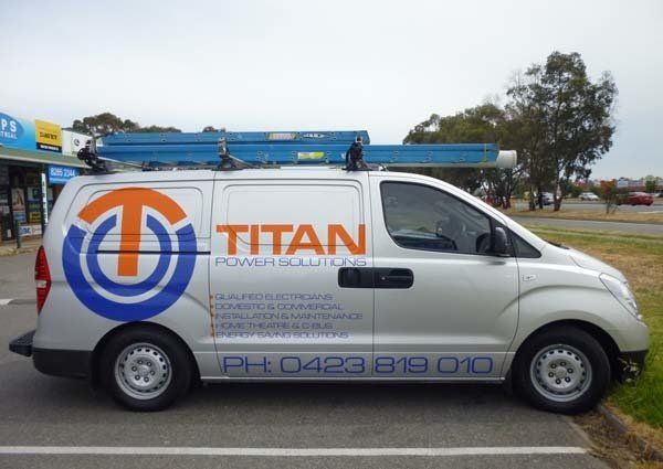 titan service van vinyl lettering