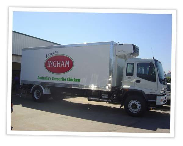 ingham delivery truck vinyl lettering